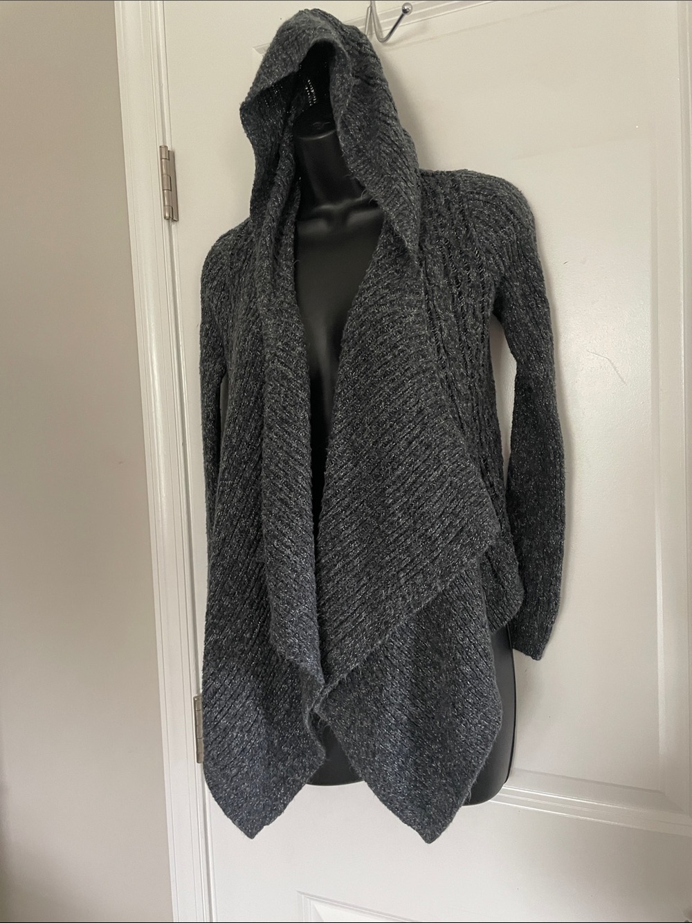 abercrombie kids Hooded Open-Front Cardigan - Charcoal Gray